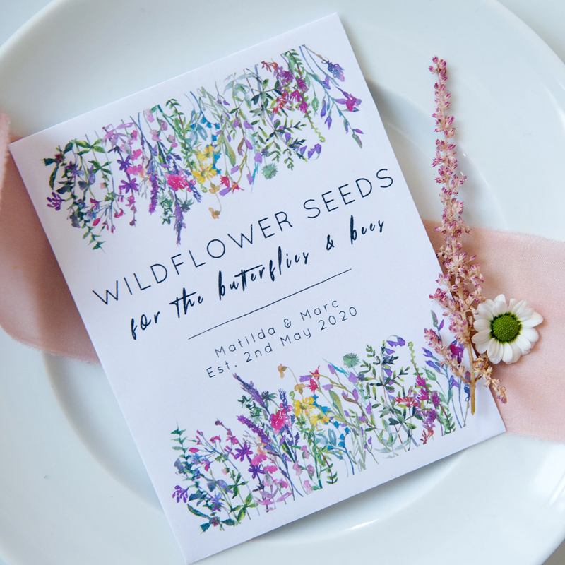 Colourful 'Meant To Bee' Wildflower Seed Wedding Favours