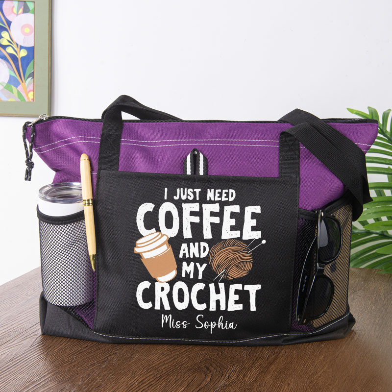 Crochet Gift Coffee Crochet Custom Tote Bag
