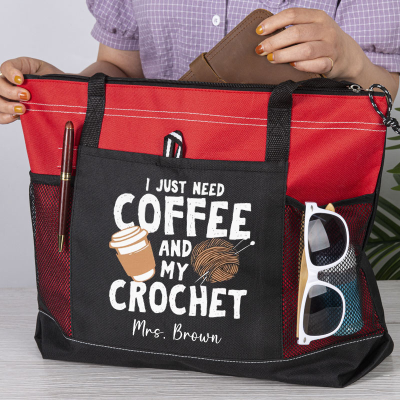 Crochet Gift Coffee Crochet Custom Tote Bag