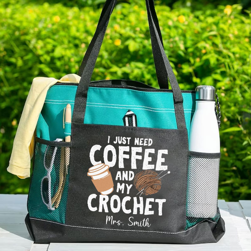 Crochet Gift Coffee Crochet Custom Tote Bag