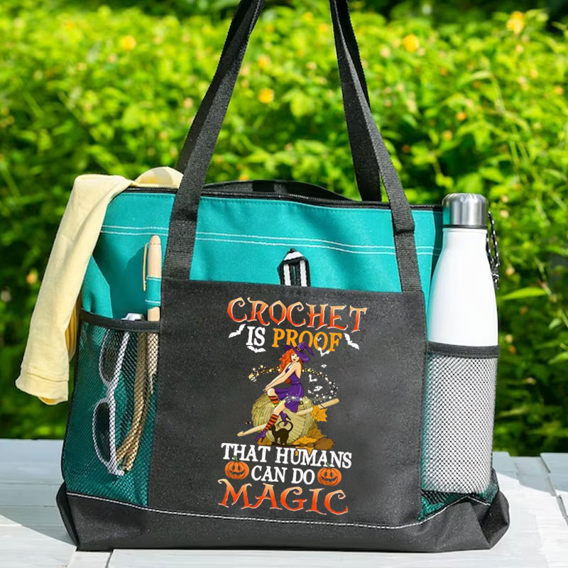 Crochet Is Proof That Humans Can Do Magic Halloween Tote Bag