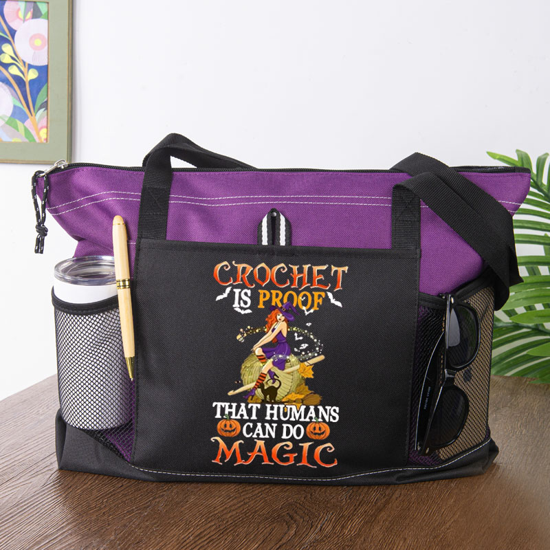 Crochet Is Proof That Humans Can Do Magic Halloween Tote Bag