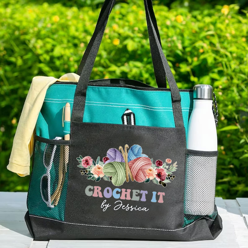 Personalized Crochet Tote Bag, Crochet It By Tool Bag