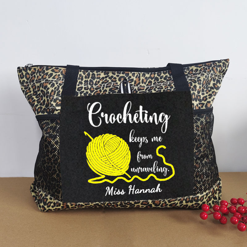 Crocheting Keeps Me From Unraveling Tote Bag