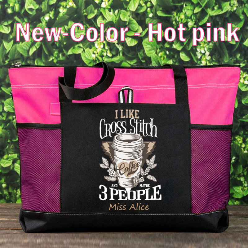 Cross Stitch Coffee Lover Custom Tote Bag