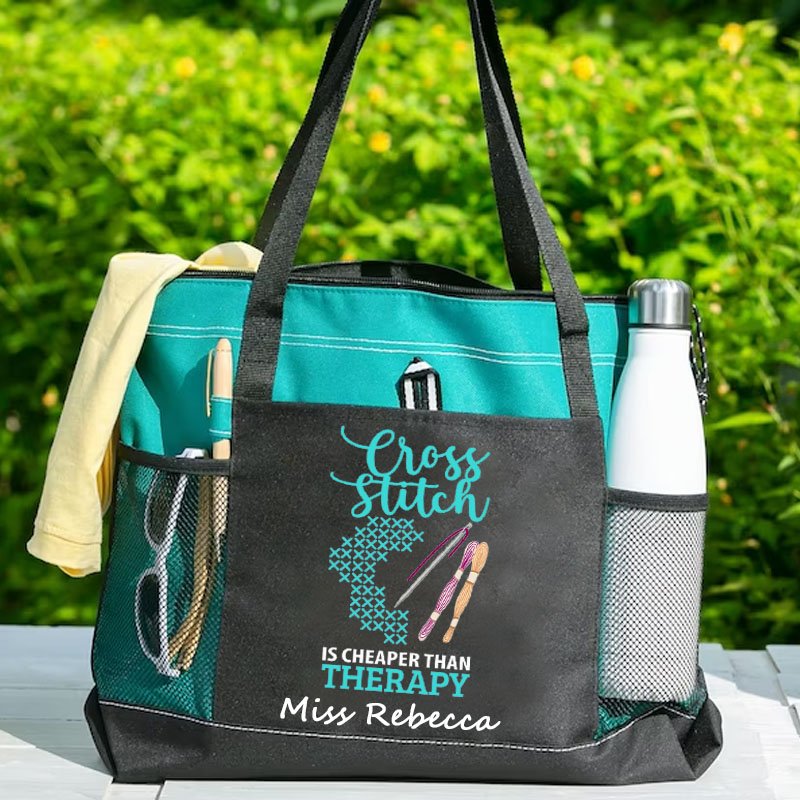 Cross Stitch Is Cheaper Than Terapy Tote Bag
