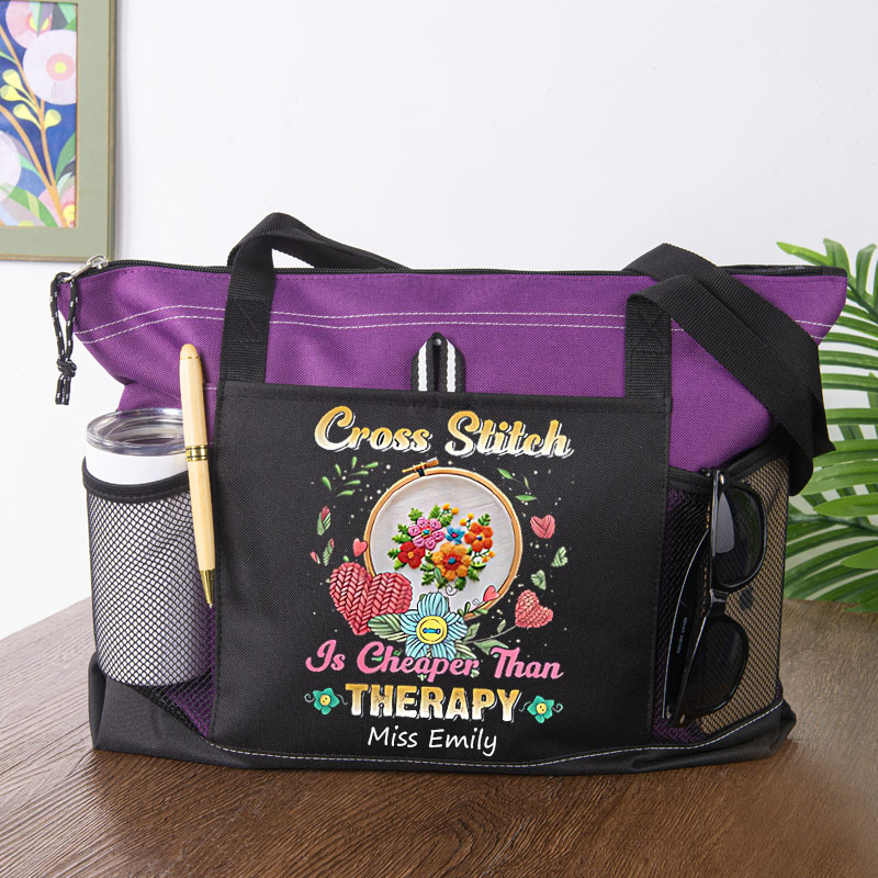 Cross Stitch Is Cheaper Than Therapy - Tote Bag