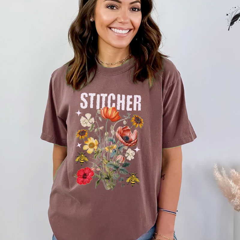 Cross Stitch T Shirt Floral Cross Stitch