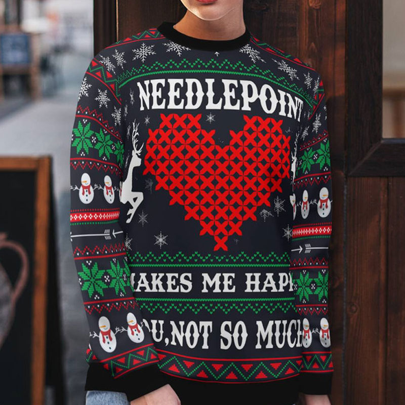 Cross Stitch Ugly Christmas Sweater