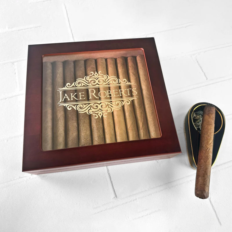 Custom Glass Cigar Humidor Gift