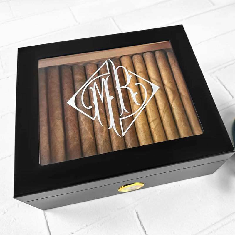Custom Glass Cigar Humidor Gift