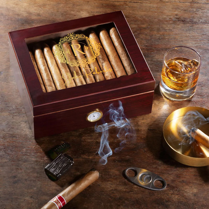 Custom Glass Cigar Humidor Gift