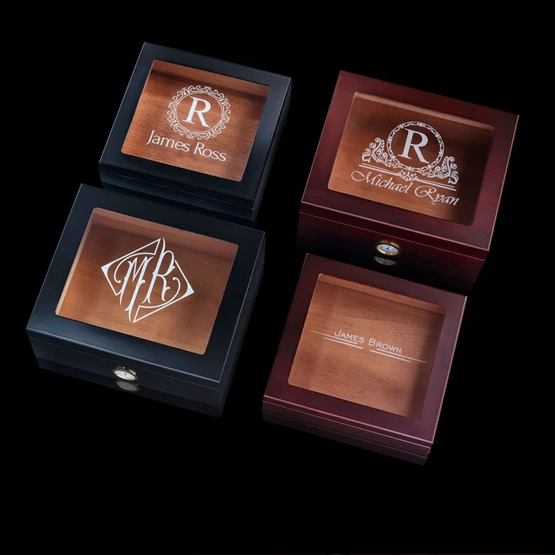 Custom Glass Cigar Humidor Gift