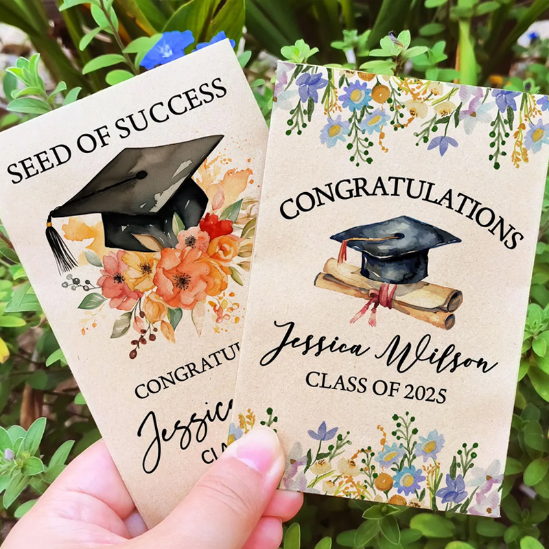 Custom Graduation Wildflower Seed Packet Favor for Guest