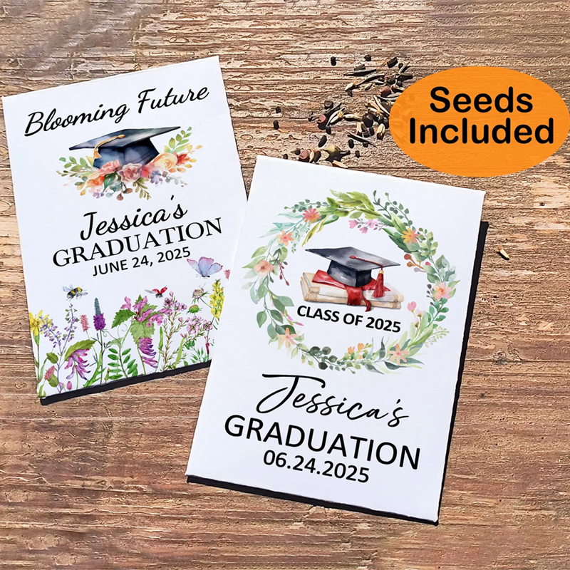 Custom Graduation Wildflower Seed Packet Favor for Guest