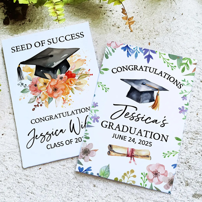 Custom Graduation Wildflower Seed Packet Favor for Guest