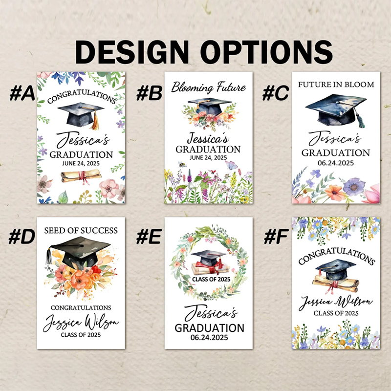 Custom Graduation Wildflower Seed Packet Favor for Guest