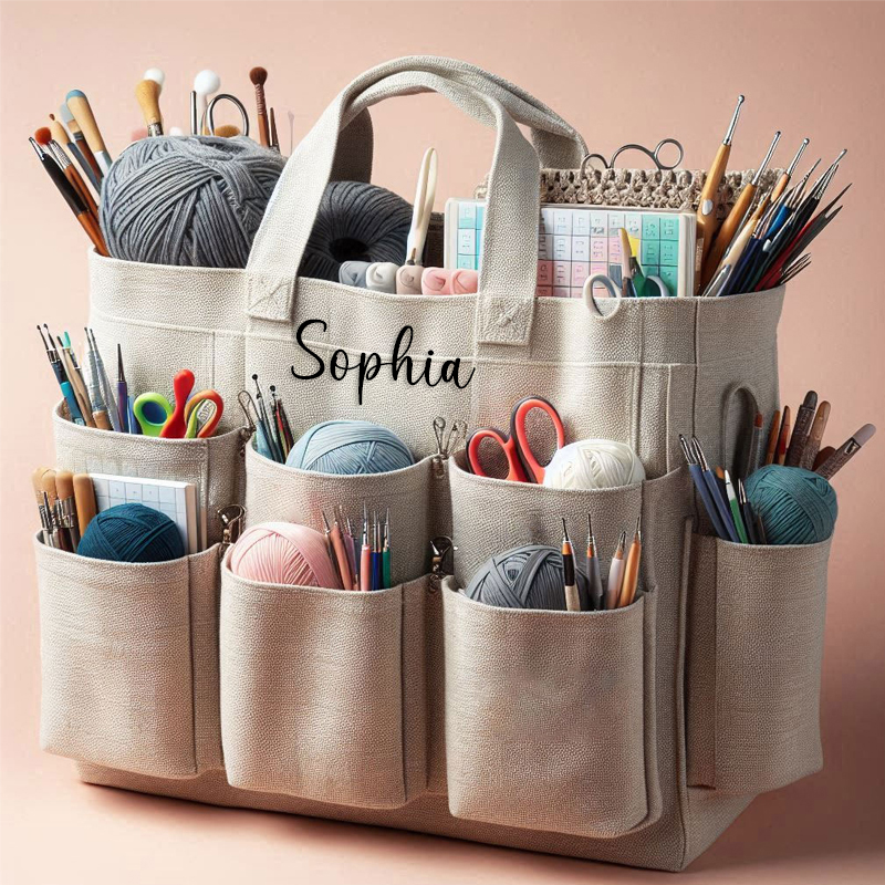 Custom Knitting Crochet Lovers Tote Bag Handbag