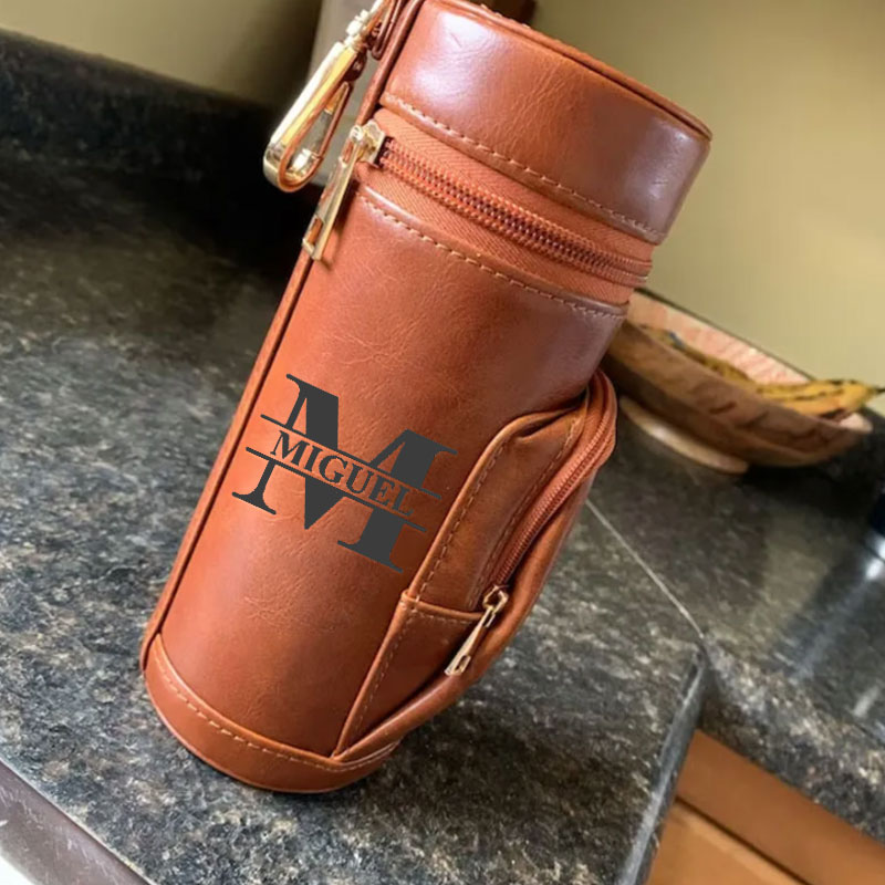 Custom Men's Cigar Humidor Case Leather Gift