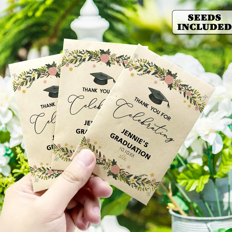 Custom Seed Packets for Graduation Thank You Gifts