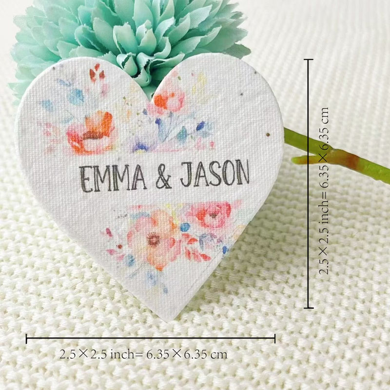 Custom Wedding Gift Favors Seed Paper Hearts Shapes
