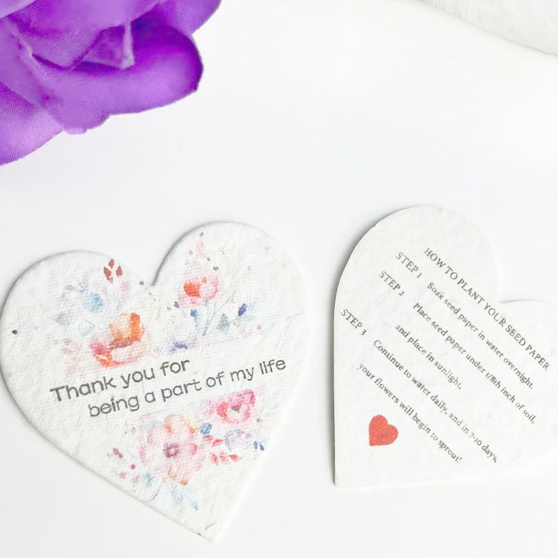 Custom Wedding Gift Favors Seed Paper Hearts Shapes