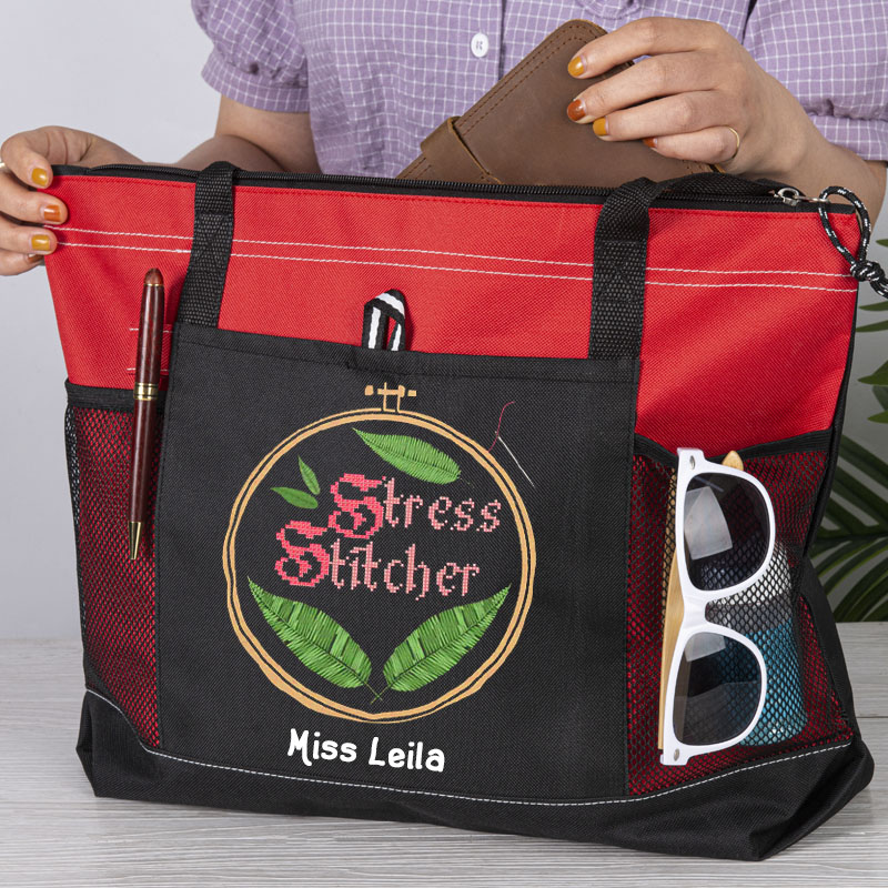 Cute Funny Cross Stitch Tote Bag