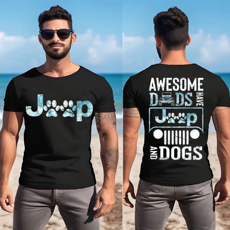 Awesome Dads Have Jeep And Dogs - Men T-shirt