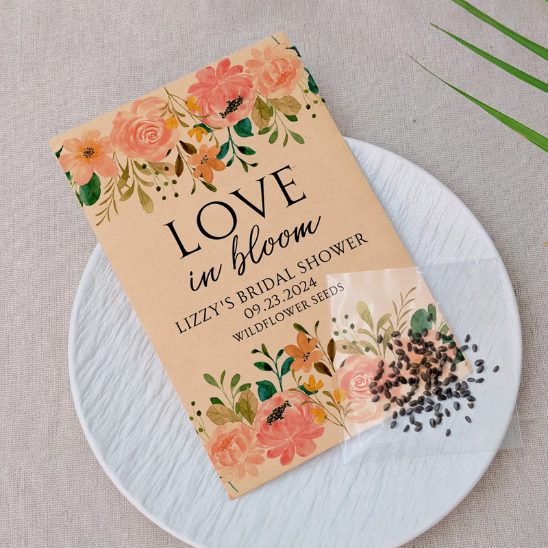 Eco-Friendly Wildflowers Bridal Shower Seed Packet Favors