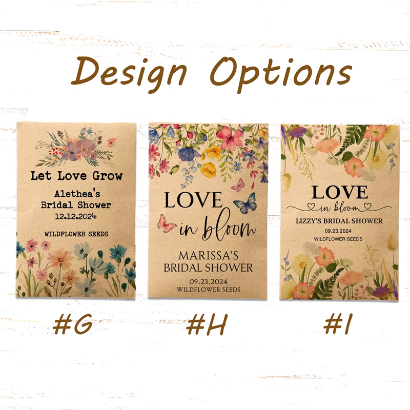 Eco-Friendly Wildflowers Bridal Shower Seed Packet Favors