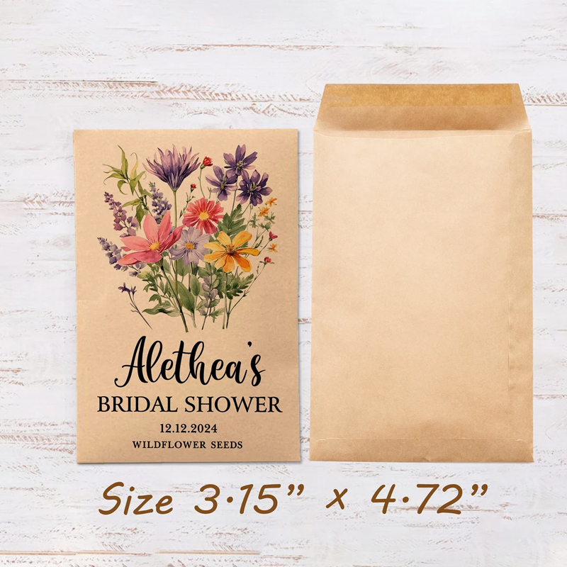 Eco-Friendly Wildflowers Bridal Shower Seed Packet Favors