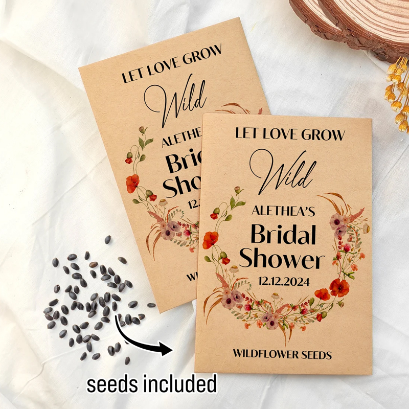 Eco-Friendly Wildflowers Bridal Shower Seed Packet Favors