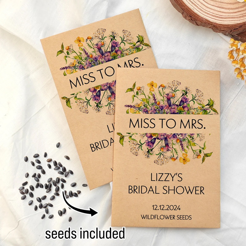 Eco-Friendly Wildflowers Bridal Shower Seed Packet Favors