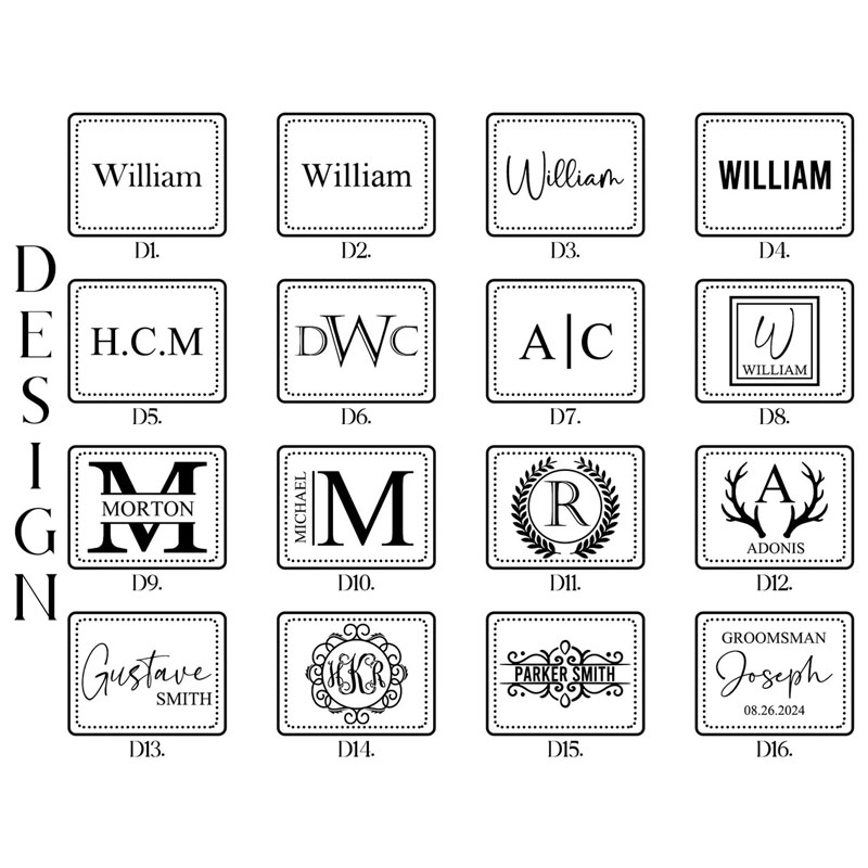 Engraved Leather Watch Case For Men