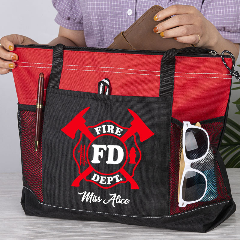 Fire department crossed axe firefighter Tote Bag