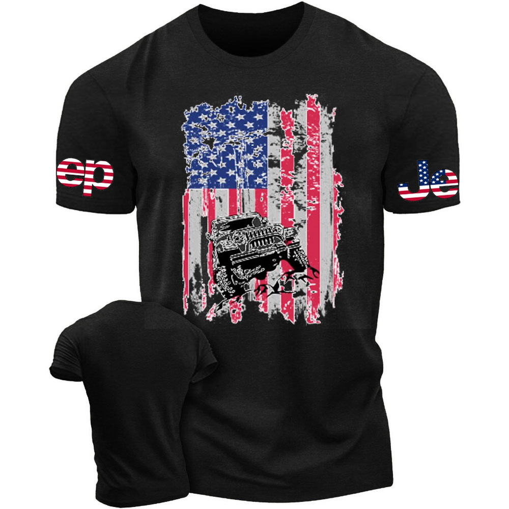 Jp American Flag 4th of July Men's Tshirt