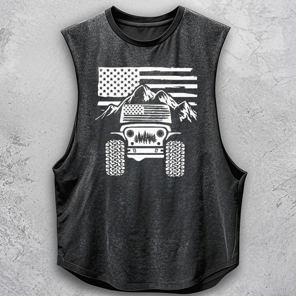 Jp American Flag Mountains Men Tank