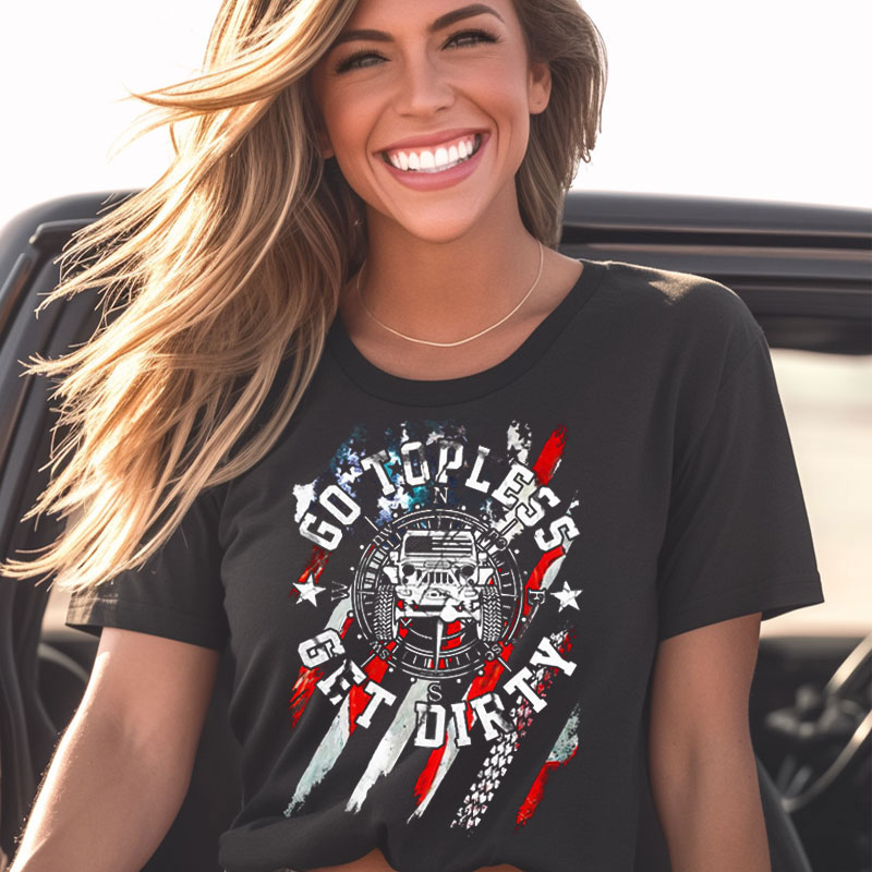Go Topless Get Dirty Flag Jp Tshirt
