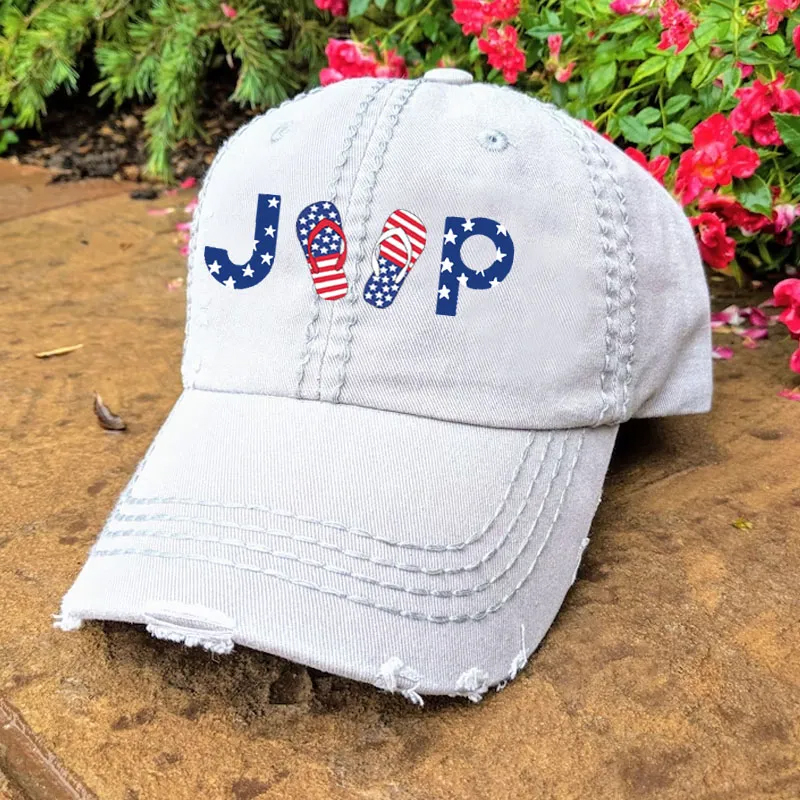 Flip Flops 4th of JulyJ eep USA Flag Baseball Cap
