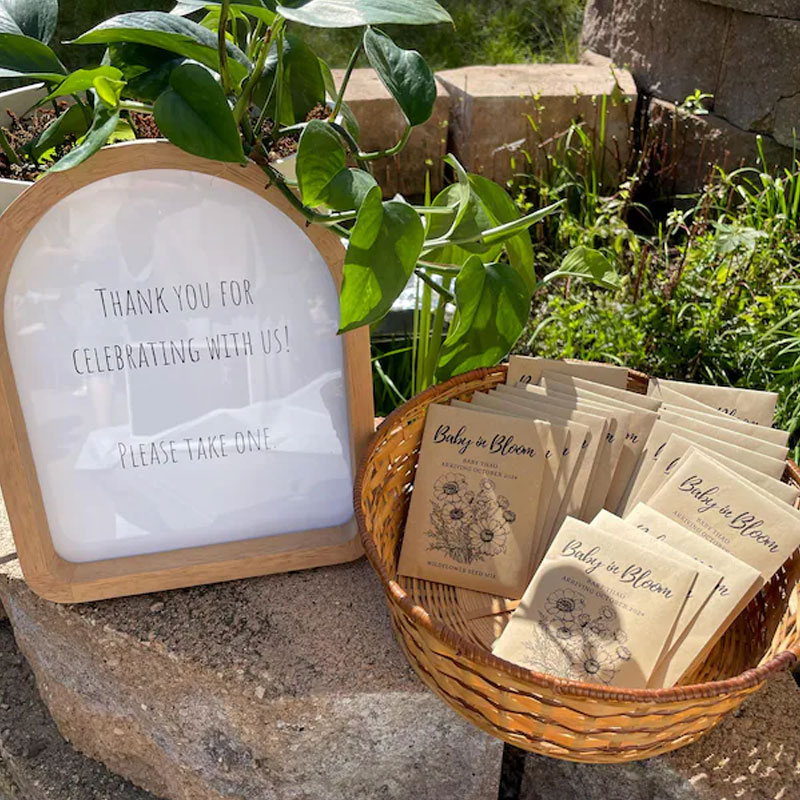 Custom Baby In Bloom Wildflower Seed Packet Favors For Baby Shower