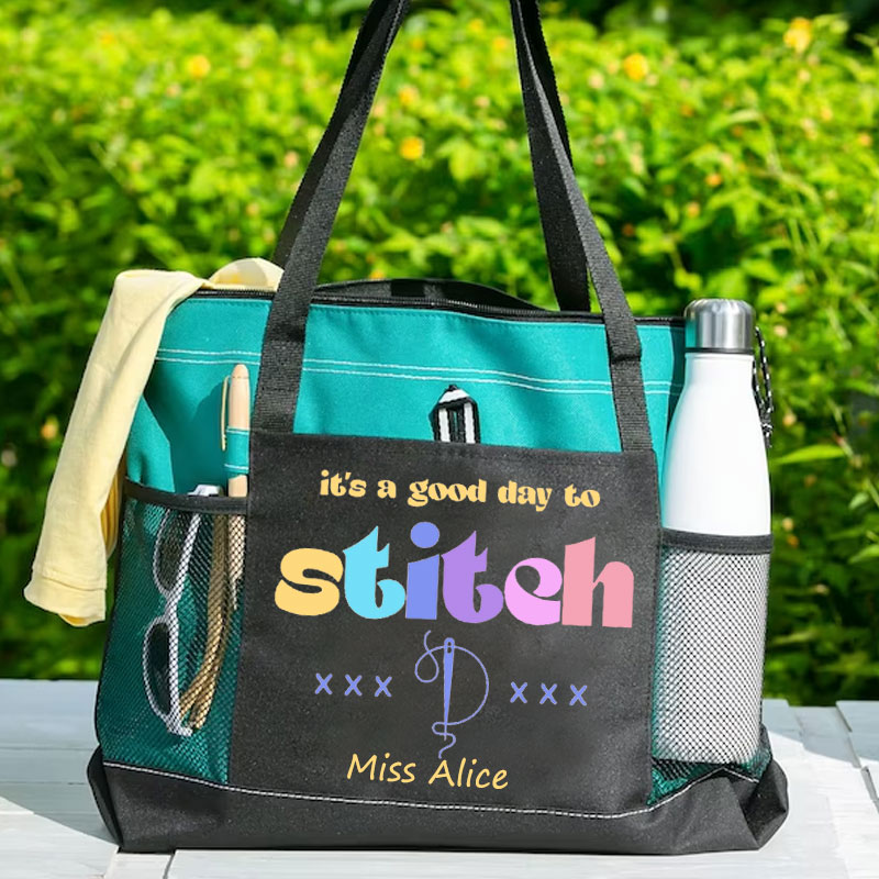 Funny Cross Stitch Addict Tote Bag