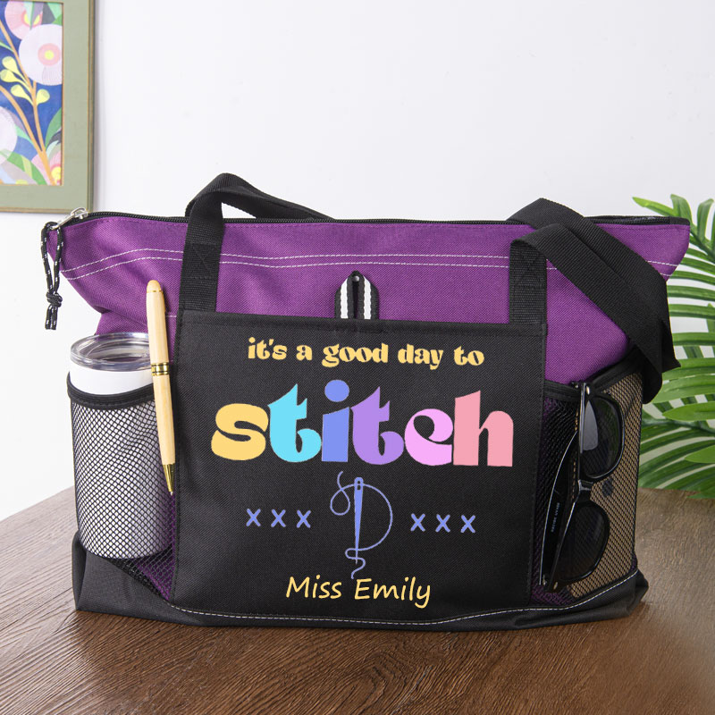Funny Cross Stitch Addict Tote Bag