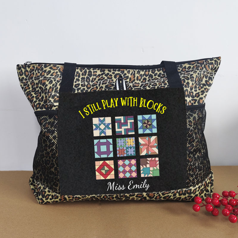 Funny Quilting Tote Bag - I Still Play With Blocks