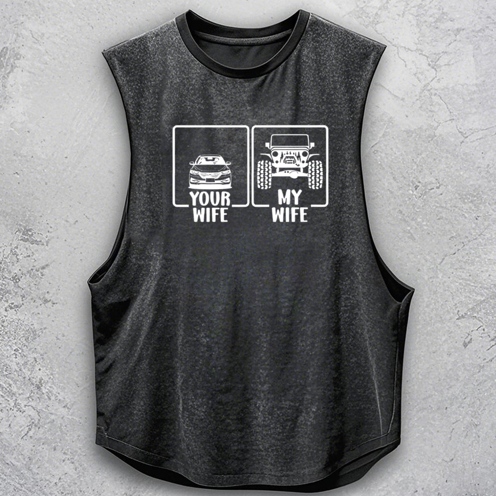 Funny Your Wife My Wife 4x4 Offroad Jeep US - Men Tank Top