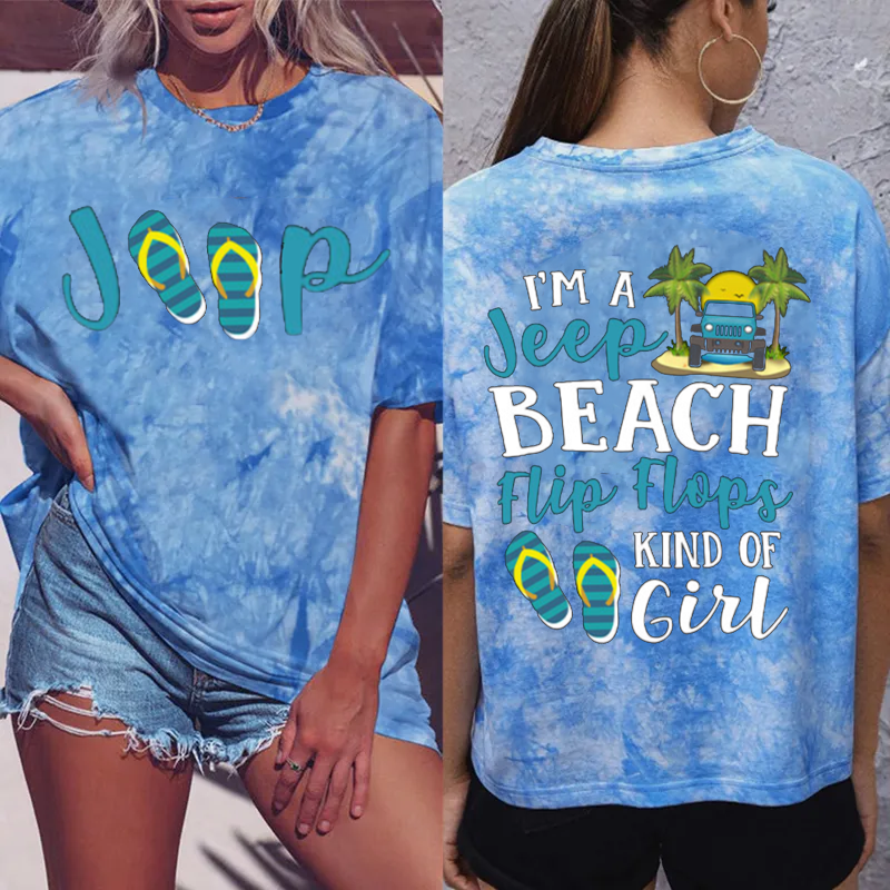 I’m A Jeep Beach Flip Flops Kind Of Girl T-Shirt Tie-dye Shirt
