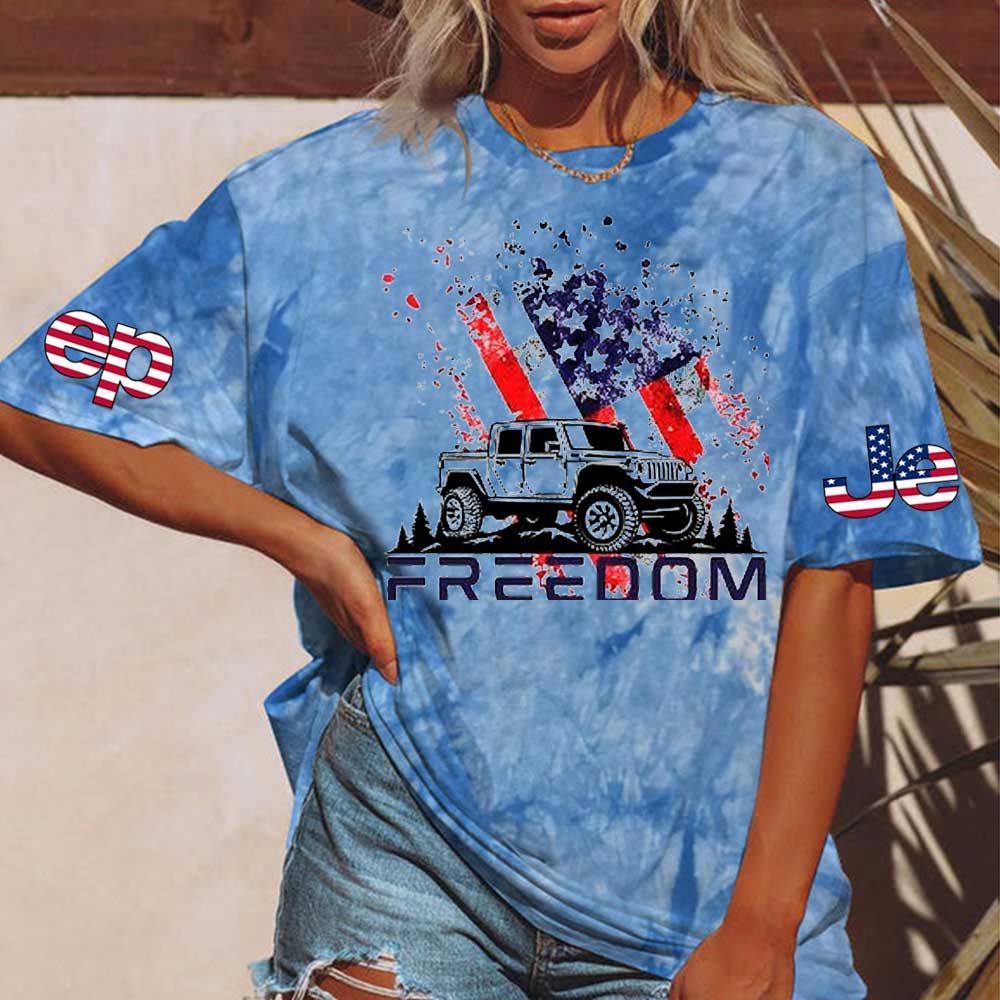 Jp 4th of July Freedom Tie dye T-Shirt