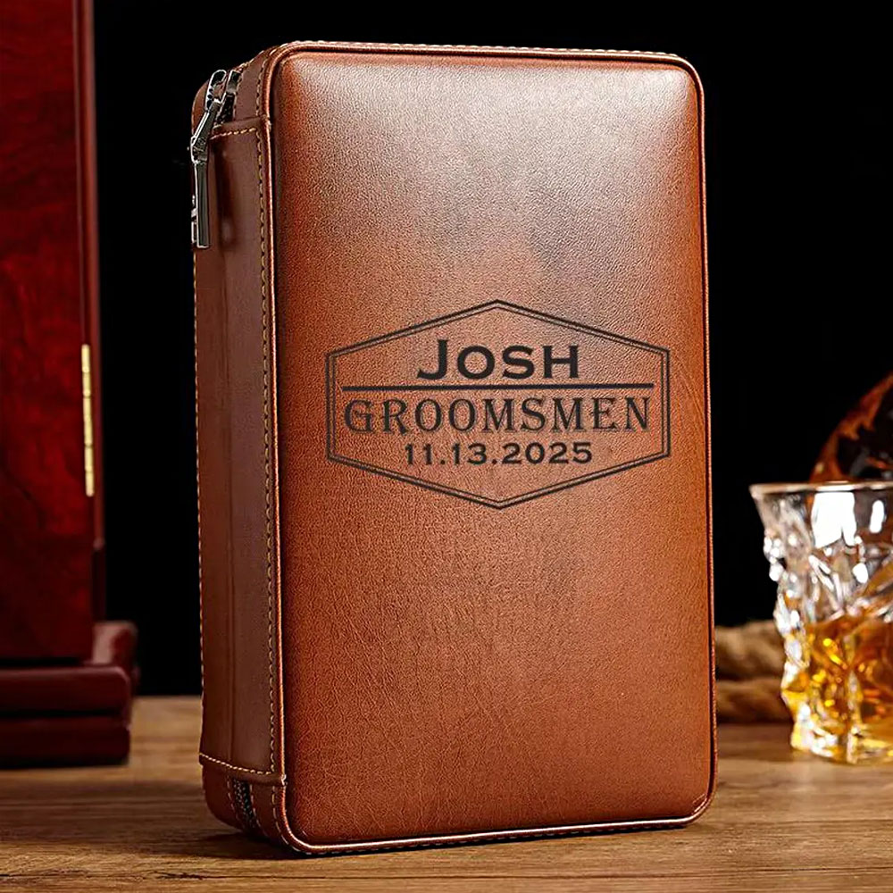 Personalized Humidor Cigar Case, Travel Cigar Case Gift for Him