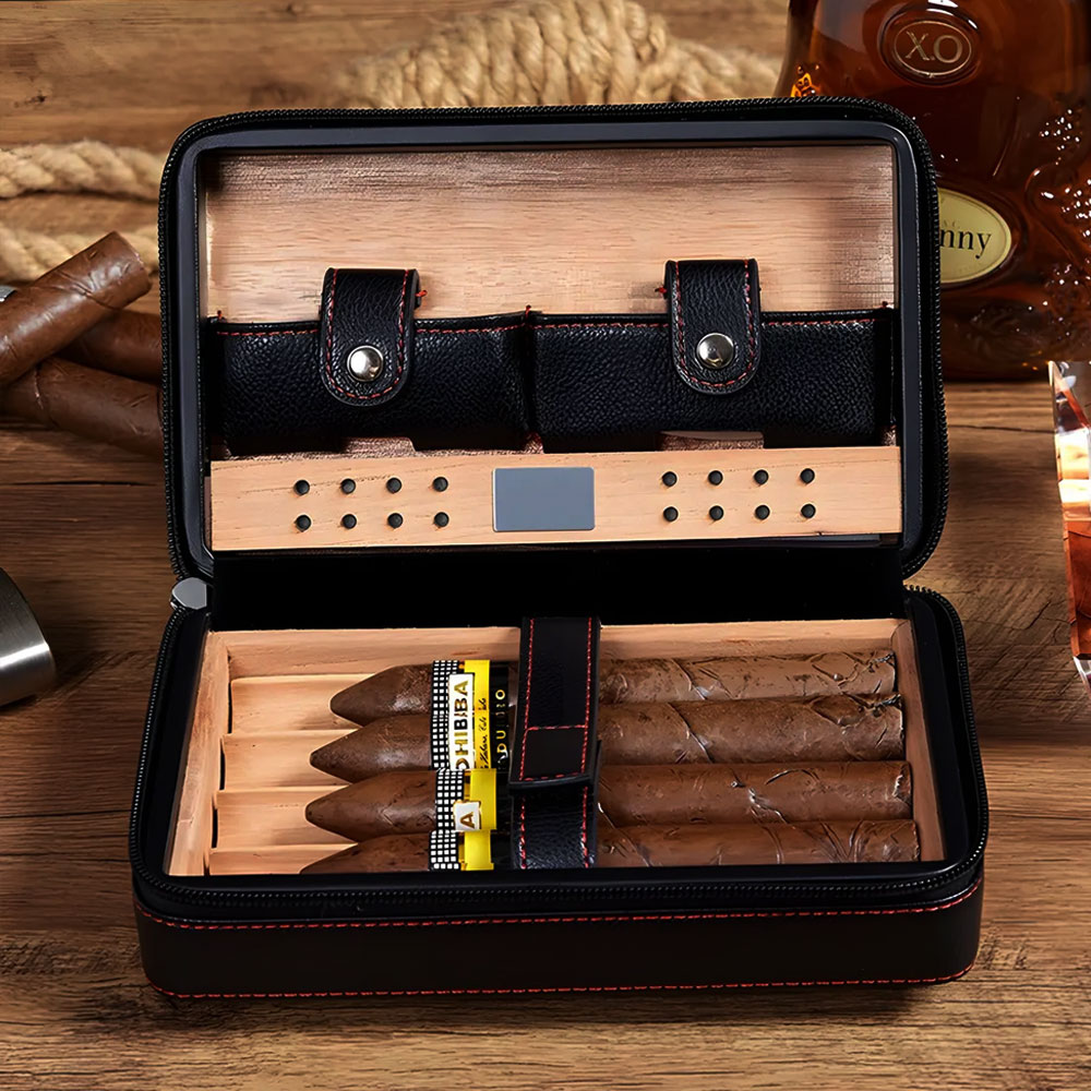 Personalized Humidor Cigar Case, Travel Cigar Case Gift for Him
