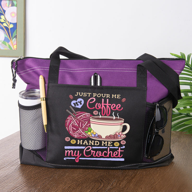 Crocheting Crochet Coffee Tote Bag