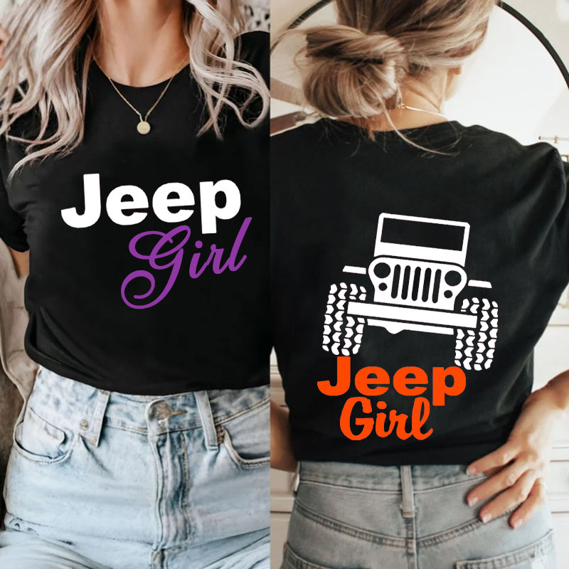 Custom Design Color Off Road Jeep Girl Tshirt